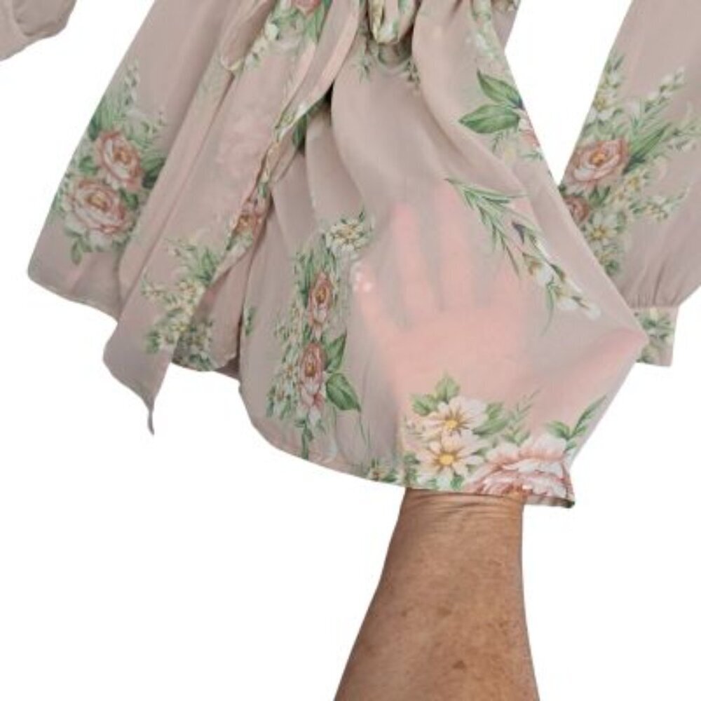 Lulu's Garden Gala Light Pink Floral Print Long Sleeve Shift Dress - Picture 5 of 10
